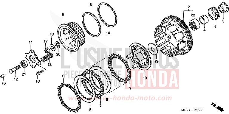 KUPPLUNG (CBF600S6/SA6/N6/NA6) von CBF600N ABS QUASAR SILVER METALLIC (NHA48) von 2006